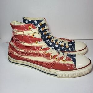Converse Chuck Taylor All Star Hi USA Distressed Flag Shoes Men's 8.5 Women 10.5